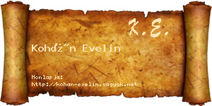 Kohán Evelin névjegykártya